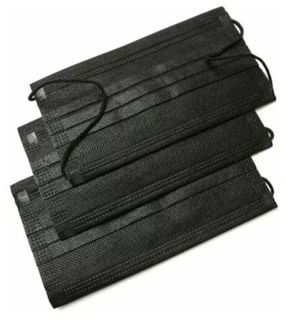 Изображение товара «Маска медиц однораз из неткан мат 3-х слойная на рез ЧЕРНАЯ уп. N5»