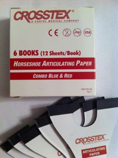 Изображение товара «Бумага артикуляционная красно-синяя подкова пластина 6 книжек*12 листов N1»