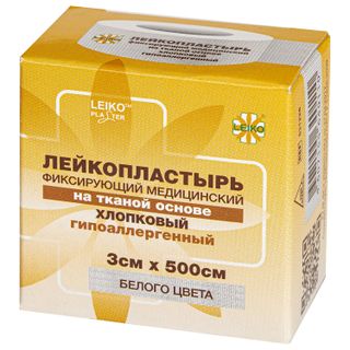 Изображение товара «Лейкопластырь Leiko тканевая основа шт. 3х500 картон уп. N1 (531228)»
