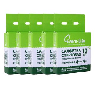 Изображение товара «Салфетки спиртовые д/инъекц Evers Life (01-05-1-03) шт. 40х40мм N10»