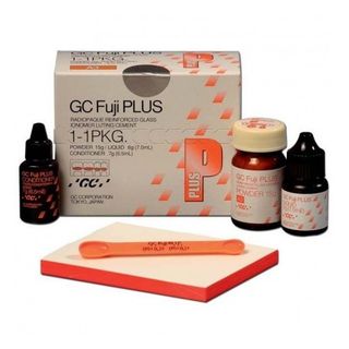 Изображение товара «Фуджи Плюс GC 1-1 PKG цемент д/фикс коронок цвет А3 набор (15г/7мл/6,5мл) уп N1»
