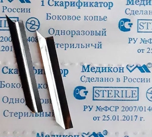 Скарификатор-копье д/прок кожи пальца однораз стер боковое "Медикон ЛТД" шт. N1