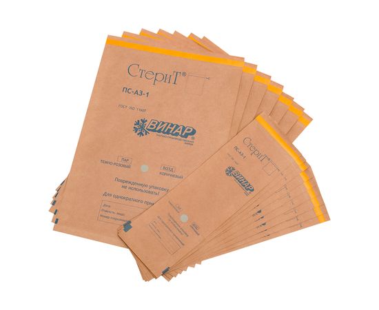 Пакет из крафт-бумаги СтериТ самокл-ся шт. 10х20см N100