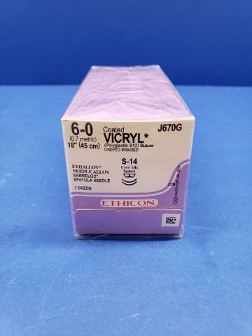 Викрил 6/0 L-45 н/окр, кол 13мм 1/2 (W9981) шт.N12